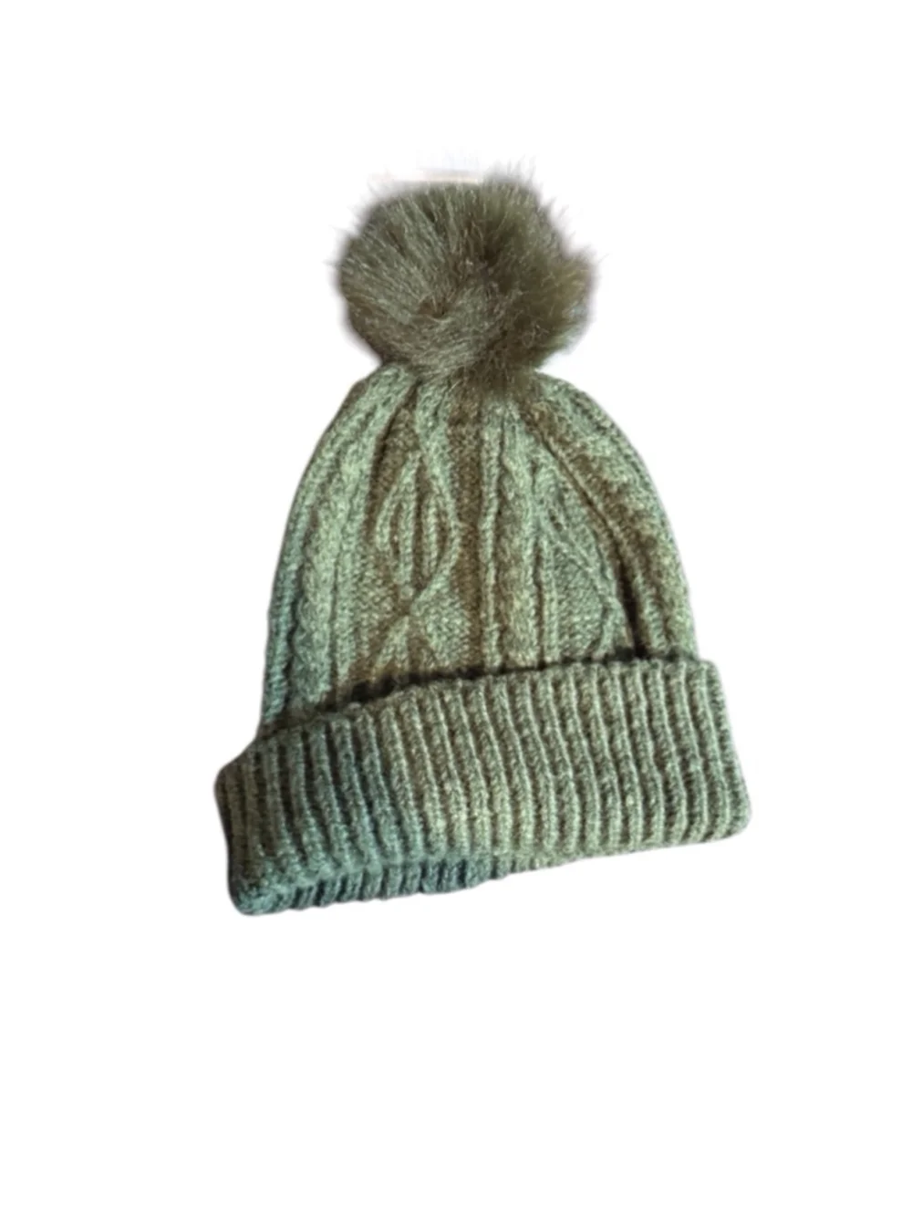 Girls DSG Beanie Hat Olive Green One Size - Picture 2 of 4
